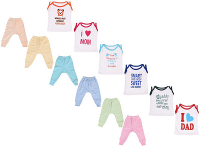 BANTOO Baby Boys & Baby Girls Casual T-shirt Pyjama(Multicolour)