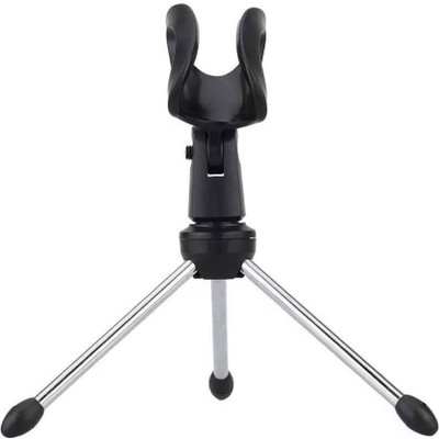 

KLUZIE Mini Desktop Mic Tripod Stand Studio Sound Recording Mic Microphone Holder Stand(Black, Steel)