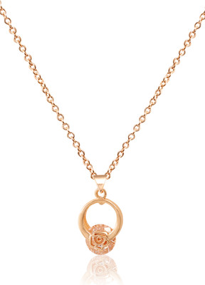 Dharam Enterprises Cubic Zirconia Stainless Steel Pendant Set