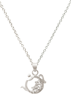 SPLAZOS Cubic Zirconia Silver Plated Stainless Steel Chain Set