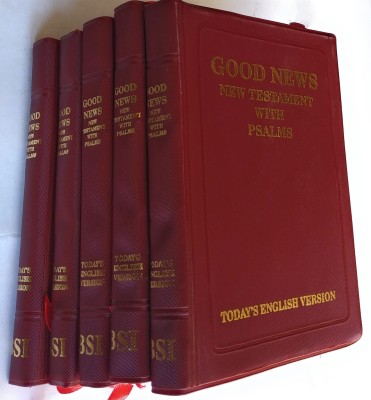 The Holy Bible Good News New Testament Set Of 5 With Psalms&Proverbs Pocket Edition(PLASTIC COMB, BSI)