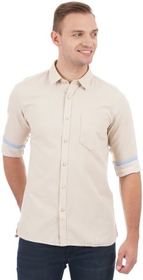 Pepe Jeans Men Solid Casual Beige Shirt