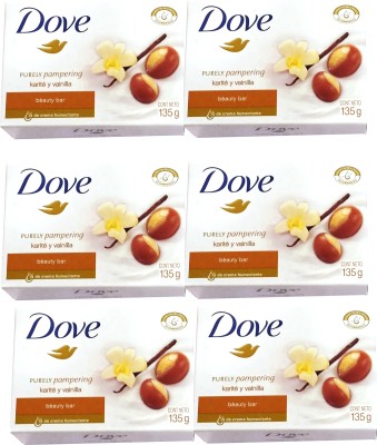 DOVE Imported (Made in Germany) Purely Pampering Vainilla Shea Butter Beauty Bar, 135g each (810 g, Pack of 6)(6 x 135 g)