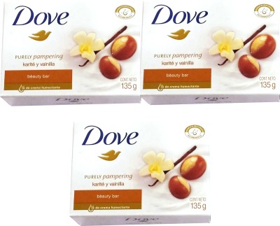 DOVE Imported (Made in Germany) Purely Pampering Vainilla Shea Butter Beauty Cream Bar, 135g each (405 g, Pack of 3)(3 x 135 g)