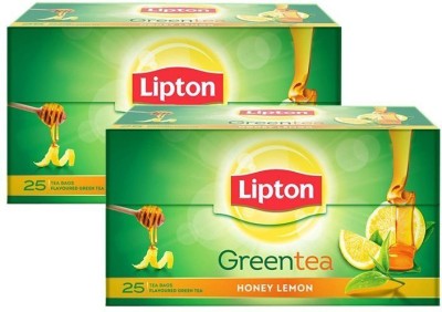 Lipton Green Tea, Honey Lemon - Pack of 2 ( 2x25 Tea Bags) Green Tea Bags Box(2 x 25 Bags)