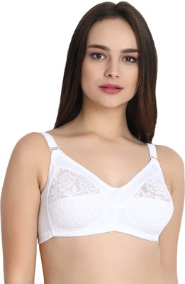 KSB Enterprises by KSB Enterprises Women Full Coverage Non Padded Bra(White)