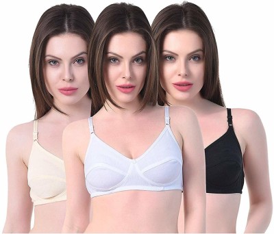 CEE 18 Women's Full Cup Cotton Hosiery Maternity Bra (Pack of 3) Women Maternity/Nursing Non Padded Bra(Multicolor)