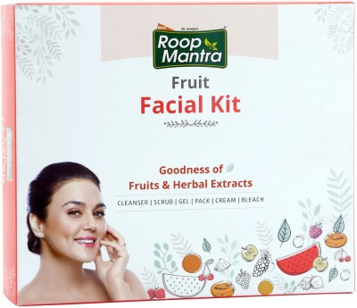 Roop Mantra Fruit Facial Kit for Healthy Skin (Cleansing Milk, Face Scrub, Massage Gel, Face Pack, Nourishing Cream, Face Bleach)  (6 x 43.33 g)