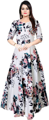 SILVER ORGANISATION Anarkali Gown(Multicolor)