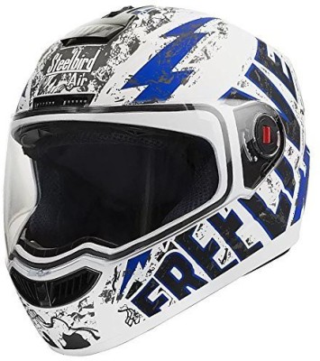 Steelbird SBA-1 Free Live Motorbike Helmet (White, Blue)