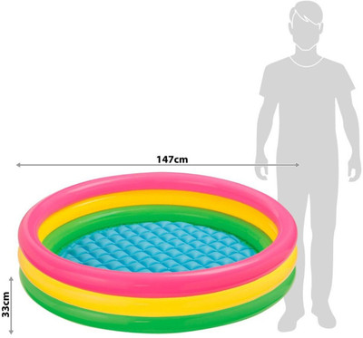VW Sunset Glow Pool - Soft Inflatable Baby Pool Bath Water Tub for Kids Inflatable Swimming Pool(Multicolor)