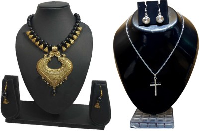 MGP FASHION Metal Gold-plated Black, Gold, Silver Jewellery Set(Pack of 1)