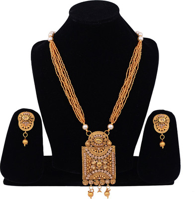 Darsha Collections Mother of Pearl, Dori, Alloy Gold Jewellery Set(Pack of 1)