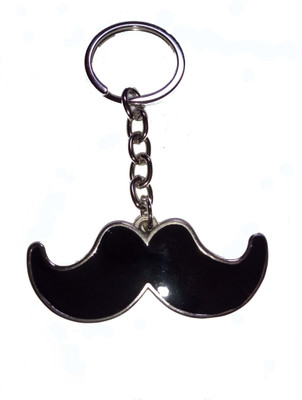 HOT CHOICE Black mustache metal double side antique key chain Key Chain