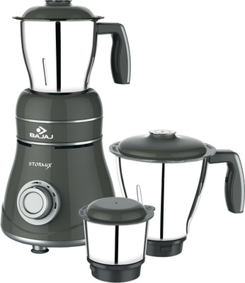 BAJAJ Stormix 750 W Mixer Grinder (3 Jars, Silver, Grey)
