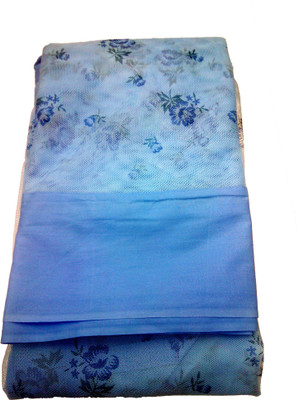 ANS Polyester Adults Washable mosquito net 6.5 x10 ft king size Blue printed polycotton (cotton Border) Mosquito Net(Blue printed, Bed Box)