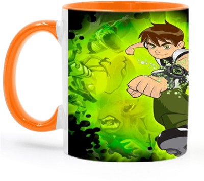 ARTBUG Ben 10 Cartoon -2084-Orange Ceramic Coffee Mug(350 ml)