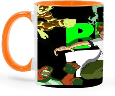 ARTBUG Ben 10 Cartoon -2082-Orange Ceramic Coffee Mug(350 ml)