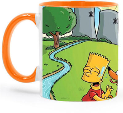 ARTBUG The Simpsons Game Cartoon -2042-Orange Ceramic Coffee Mug(350 ml)