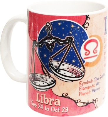 Northland Exclusive Libra Zodiac Sign Round Ceramic Coffee Mug(350 ml)