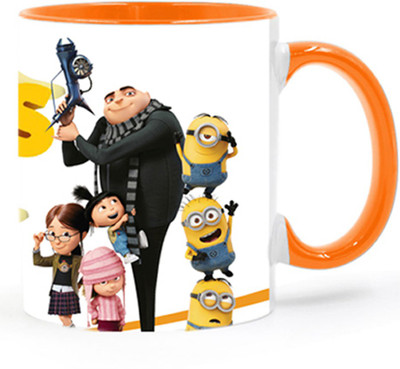 ARTBUG Minions Cartoon -2176-Orange Ceramic Coffee Mug(350 ml)