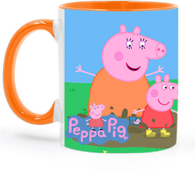 ARTBUG Peppa Pig Cartoon -2312-Orange Ceramic Coffee Mug(350 ml)