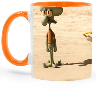 ARTBUG Spongebob Squatepants Cartoon -2033-Orange Ceramic Coffee Mug(350 ml)