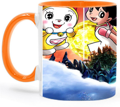 ARTBUG Doaremon Cartoon -2076-Orange Ceramic Coffee Mug(350 ml)