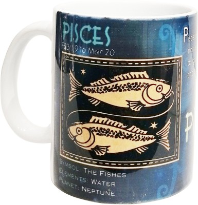Northland Exclusive Pisces Zodiac Sign Round Ceramic Coffee Mug(350 ml)