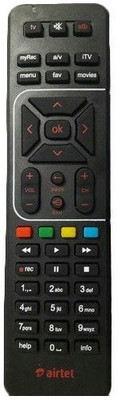 Airtel Hd Set Top Box Remote Airtel Remote Controller(Black)