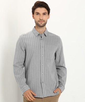 Calvin Klein Jeans Men Striped Casual Grey Shirt