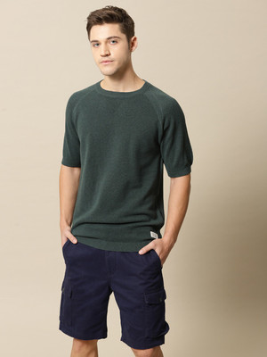 Mr Bowerbird Solid Men Round Neck Green T-Shirt