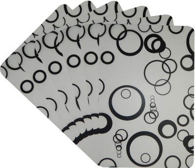 LooMantha Rectangular Pack of 6 Table Placemat(White, PVC)