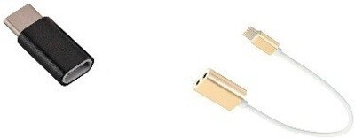 

FUZION TYPE C TO HEADPHONE JACK CABLE AUDIO SPLITTER AND TYPE C TO MICRO USB Adapter(Multicolor)