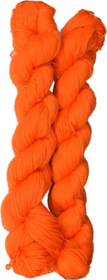 WOAFASHIONS Lovable Acrylic Hand Knitting Yarn (Orange)(Hanks-170gms)
