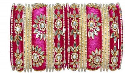 Ms Silk Thread Plastic Bangle Set(Pack of 2)