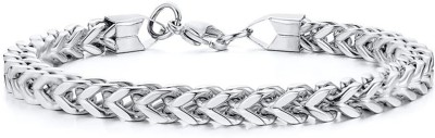NAKABH Stainless Steel Black Silver Bracelet