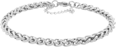 NAKABH Stainless Steel Silver Bracelet