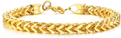 NAKABH Stainless Steel Black Silver Bracelet