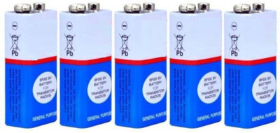 DANGI E SHOP 5 Pc 9 VOLTS HW BATTERY with + 5 Pc Connector, HI-WATT  Battery(Pack of 5)