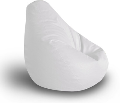 STYLE HOMEZ XXL Classic Teardrop Bean Bag  With Bean Filling(White)