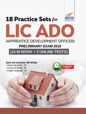 18 Practice Sets for LIC ADO (Apprentice Development Officers) Preliminary Exam 2019 with 3 Online Tests(English, Paperback, Disha Experts)