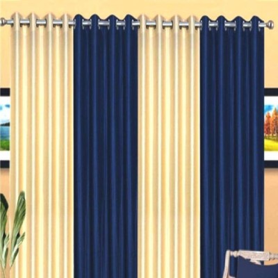good luck textile 275 cm (9 ft) Polyester Semi Transparent Long Door Curtain (Pack Of 4)(Solid, Multicolor)