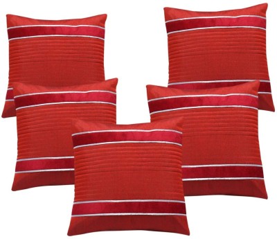 MS Enterprises Polyester Cushions Cover(Pack of 5, 40 cm*40 cm, Maroon)