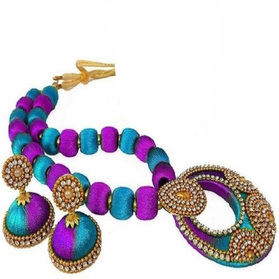 ambal Dori White, Purple, Blue Jewellery Set(Pack of 1)