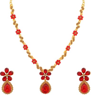 Sukkhi Alloy Gold-plated Red, Bronze Jewellery Set(Pack of 1)