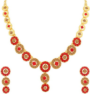 Sukkhi Alloy Gold-plated Yellow, Red Jewellery Set(Pack of 1)