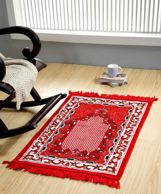 AGIDECOR Polyester Prayer Mat(Red, Large)