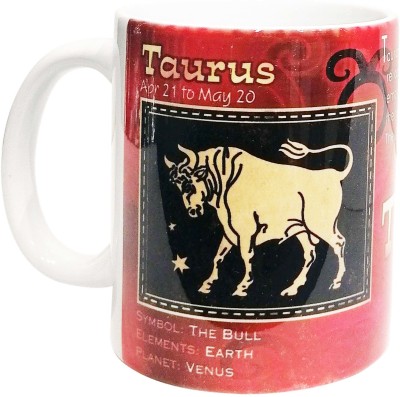 Northland Exclusive Taurus Zodiac Sign Round with Glossy finish Ceramic Coffee Mug(350 ml)