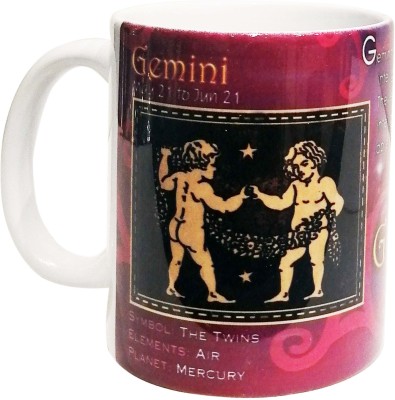 Northland Exclusive Gemini Zodiac Sign Round with Glossy finish Ceramic Coffee Mug(350 ml)